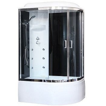 Душевая кабина Royal Bath RB8120BK3-BT-CH-L 120x80 см левая двери прозрачные задние стенки черные хром