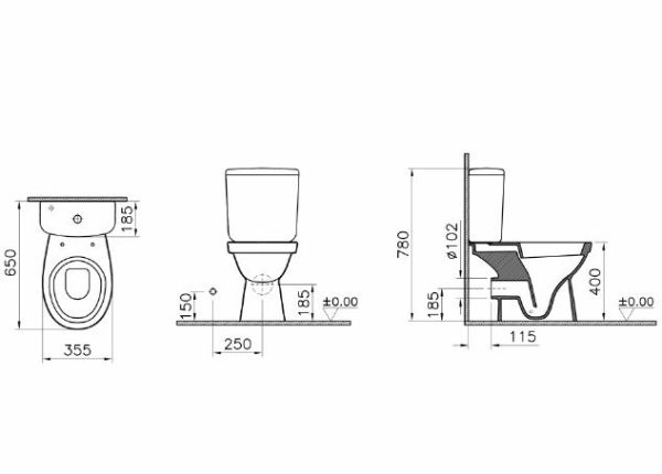 Унитаз-компакт Norm Fit 9844B099-7205 напольный с сиденьем микролифт