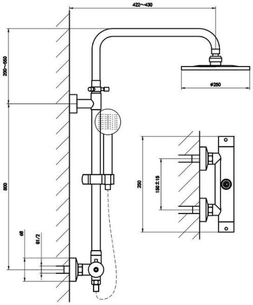 Душевая стойка Aquanet Steel AF210-7TS