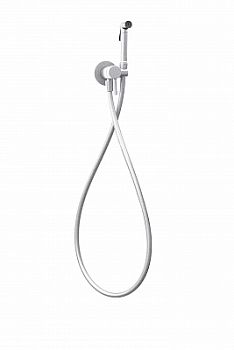Set гигиен. Душа TWEET ROUND MIX душ и держатель из металла, шланг металл 1200мм, co СМЕСИТЕЛЕМ, цвет Белый матовый