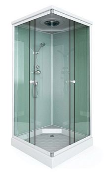 Душевая кабина Arcus Style S-41 90x90 см двери матовые фактурные задние стекла белые матовые