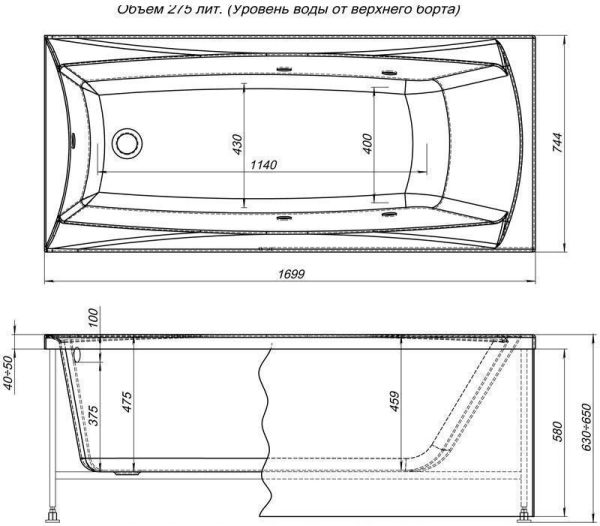 Акриловая ванна Aquanet Cariba 170x75 Акриловая ванна Aquanet Cariba 170x75