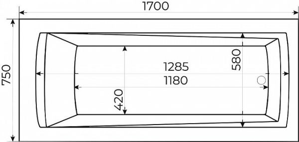 Акриловая ванна Creto Ares 170x75 см