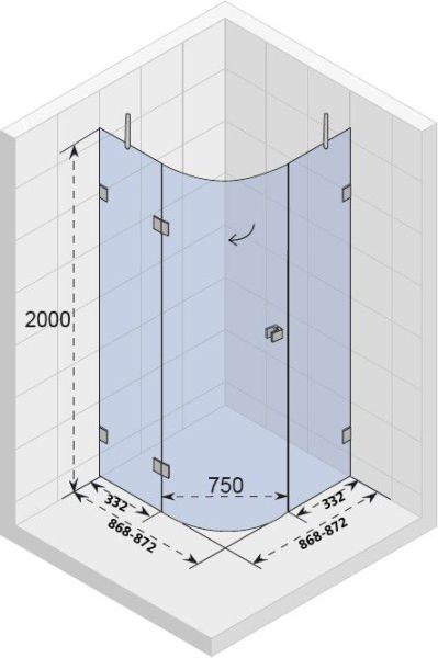 Душевой уголок Riho Scandic Mistral M308, 90 см L