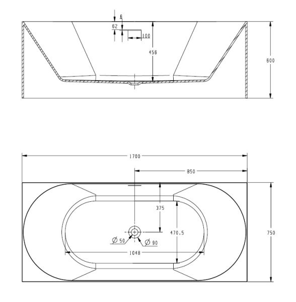 Акриловая ванна ABBER AB9281 Акриловая ванна ABBER AB9281