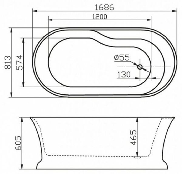 Акриловая ванна BelBagno BB300 170x80 см