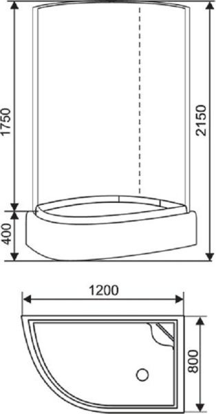 Душевая кабина Arcus Style S-09 R 120x80 см правая стекла - матовые фактурные