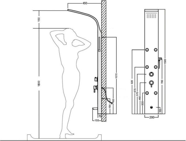 Душевая панель Aquanet Galaxy Matt AP40-02