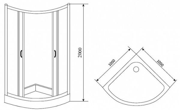 Душевой уголок Timo TL-1101 R Romb Glass стекло с узором 100x100x200 см