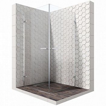 Душевой уголок Ambassador Abner 10011105 90x90x200 профиль хром, стекло прозрачное