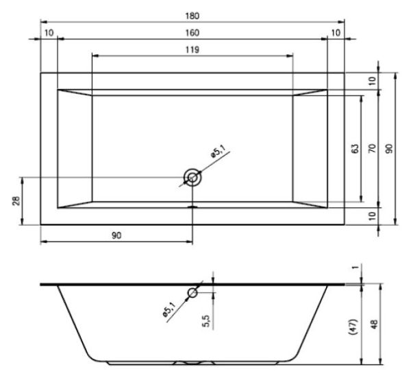 Акриловая ванна Riho Lugo 180x90 см Акриловая ванна Riho Lugo 180x90 см