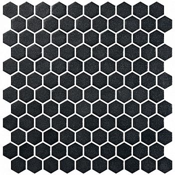 Мозаика Hex Stoneglass Black 30.1x29