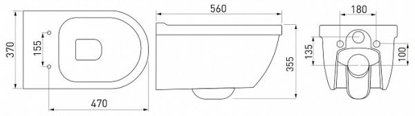 Унитаз подвесной Berges Key 082120, безободковый с сиденьем микролифт Унитаз подвесной Berges Key 082120, безободковый с сиденьем микролифт