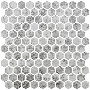 Мозаика Hex Craquele Azualo Grey 30.1x29