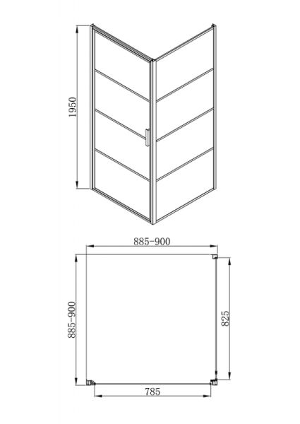 Душевой уголок 900х900х1950 мм Bravat Alfa BS090.2115B Душевой уголок 900х900х1950 мм Bravat Alfa BS090.2115B