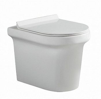 Унитаз приставной Aquanet Nova-F BL-101N-FST (203340) с крышкой-сиденьем Soft Close - Slimseat BL-005 безободковый