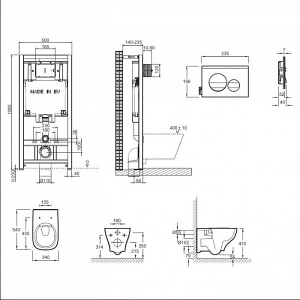 Комплект Jacob Delafon унитаз c инсталляцией и кнопкой Struktura, E21750RU-00 Комплект Jacob Delafon унитаз c инсталляцией и кнопкой Struktura, E21750RU-00