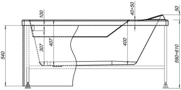 Фронтальная панель для ванны Aquanet West/Largo 130