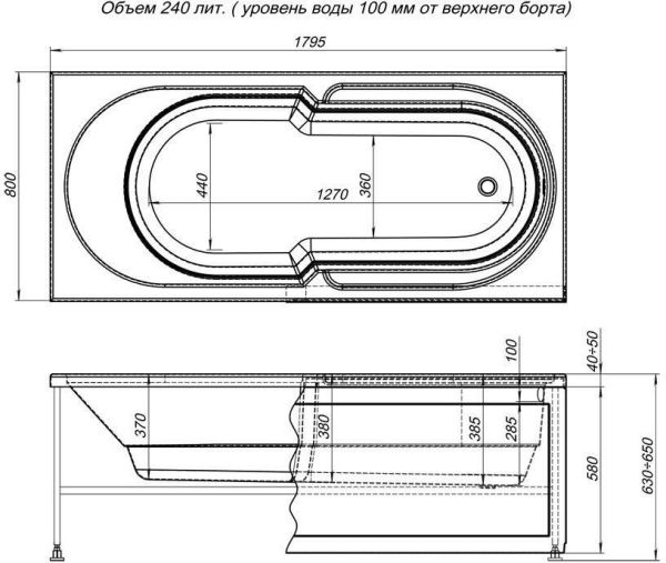 Акриловая ванна Aquanet Tea 180x80 Акриловая ванна Aquanet Tea 180x80