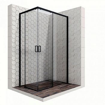 Душевой уголок Ambassador Queen 11011205RBlack 120x200x80 профиль черный,  стекло прозрачное