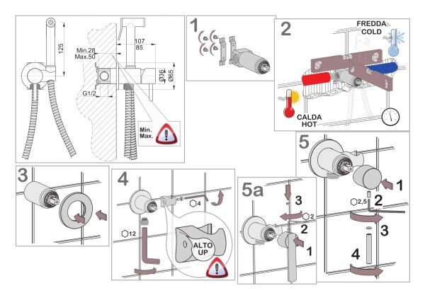 Giulini Surf FSH25/S Комплект гигиенический душ со смесителем, цвет хром