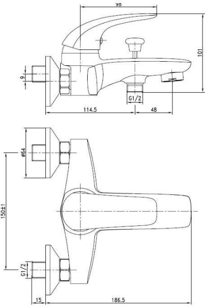 Смеситель для ванны с душем Aquanet Cobra SD90361 Смеситель для ванны с душем Aquanet Cobra SD90361