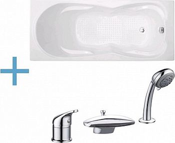 Акриловая ванна Aquanet Viola 180x75 (каркас + смеситель Aquanet Practic 2 AF111-63B)