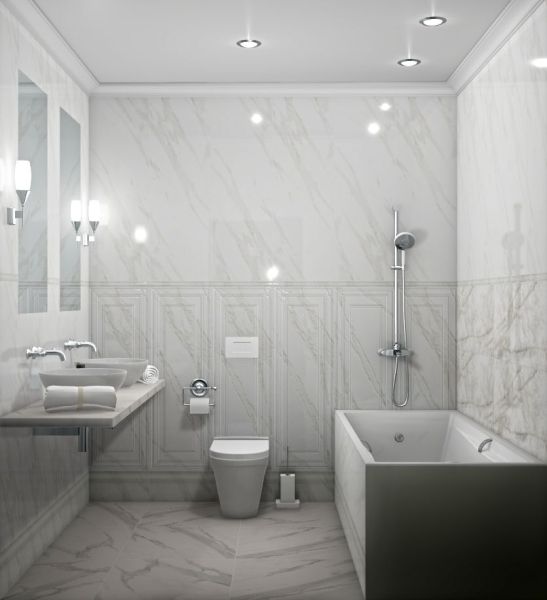 Плитка Прадо белый панель обрезной 40х120