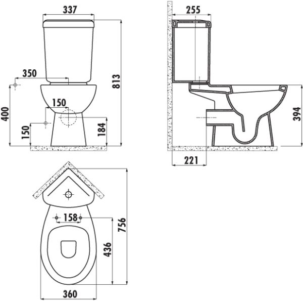 Унитаз-компакт Creavit Corner SD310-00CB00E-0000 совмещённый с биде Унитаз-компакт Creavit Corner SD310-00CB00E-0000 совмещённый с биде