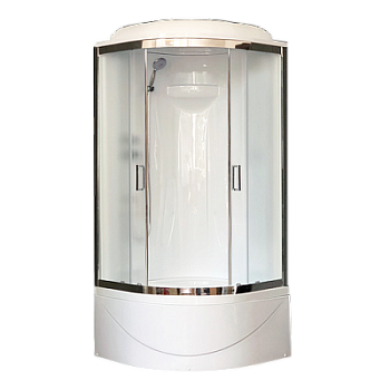Душевая кабина Royal Bath RB90BK1-M-CH 90x90 см двери матовые задние стенки белые хром