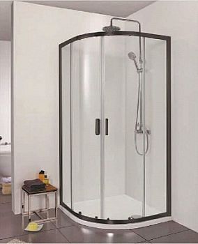 Душевой уголок Bravat Blackline BS090.1201B 90x90x200 см четверть круга черный