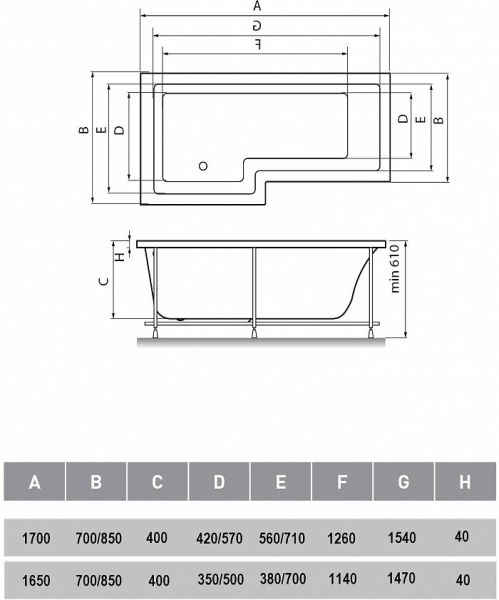 Акриловая ванна Vayer Options 165х85 см L Акриловая ванна Vayer Options 165х85 см L