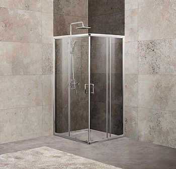Душевой уголок BelBagno UNIQUE-A-2-85/100-C-Cr, профиль хром стекло прозрачное 100см
