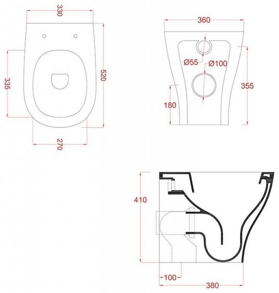 Унитаз приставной ArtCeram Ten TE20