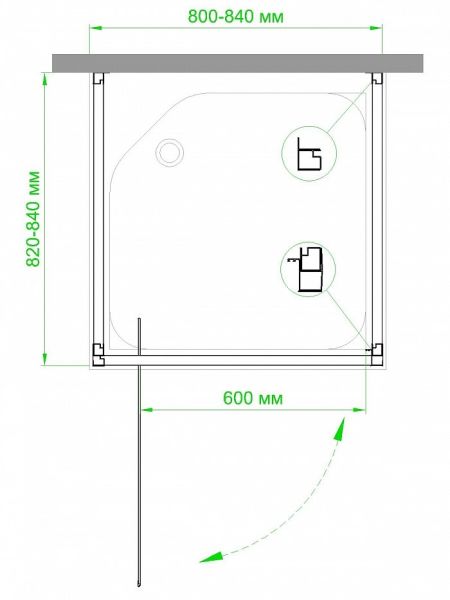 Душевой уголок Royal Bath HV-C-CH-P 80x80x185 рифленое