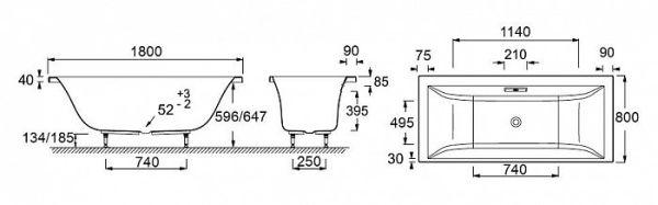 Акриловая ванна Jacob Delafon Evok 180x80 см Акриловая ванна Jacob Delafon Evok 180x80 см