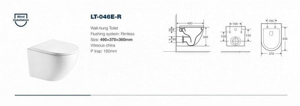 Унитаз подвесной Azario Grado 0046 с сиденьем микролифт Унитаз подвесной Azario Grado 0046 с сиденьем микролифт