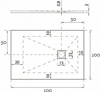 Душевой поддон Hidronatur Pleasure ATS-100x100U-W 100x100