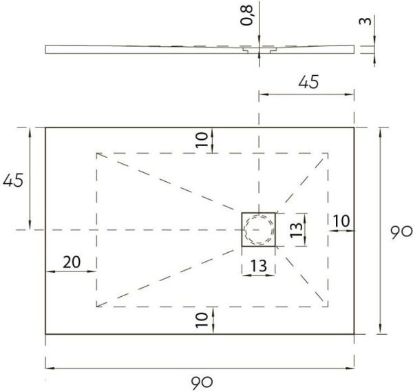 Душевой поддон Hidronatur Pleasure ATS-90x90U-W 90x90