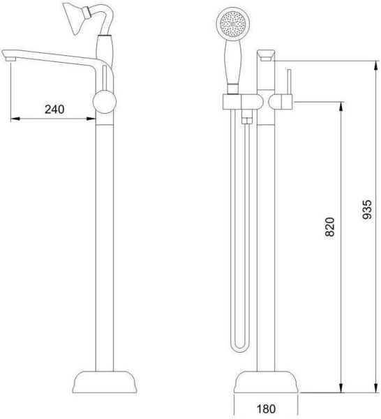 Смеситель для ванны с душем Aquanet JA-5001 Смеситель для ванны с душем Aquanet JA-5001