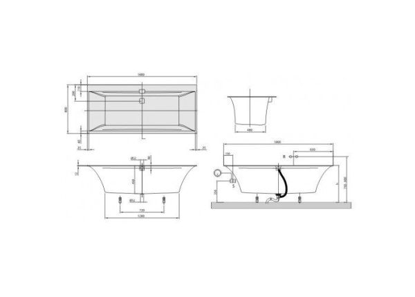 Квариловая ванна Villeroy & Boch Squaro Edge12 180x80 см UBQ180SQE2DV-01 Квариловая ванна Villeroy & Boch Squaro Edge12 180x80 см UBQ180SQE2DV-01