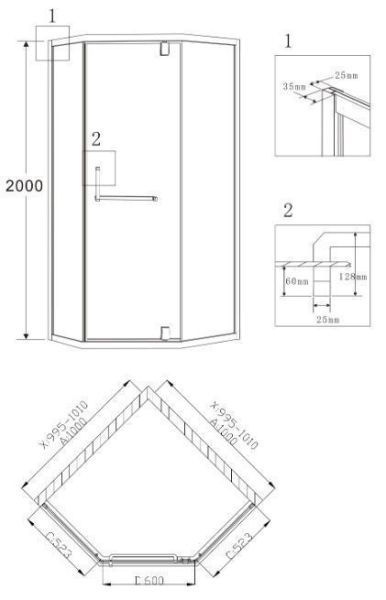 Душевой уголок Grossman PR-100SD 100x100x200 Душевой уголок Grossman PR-100SD 100x100x200