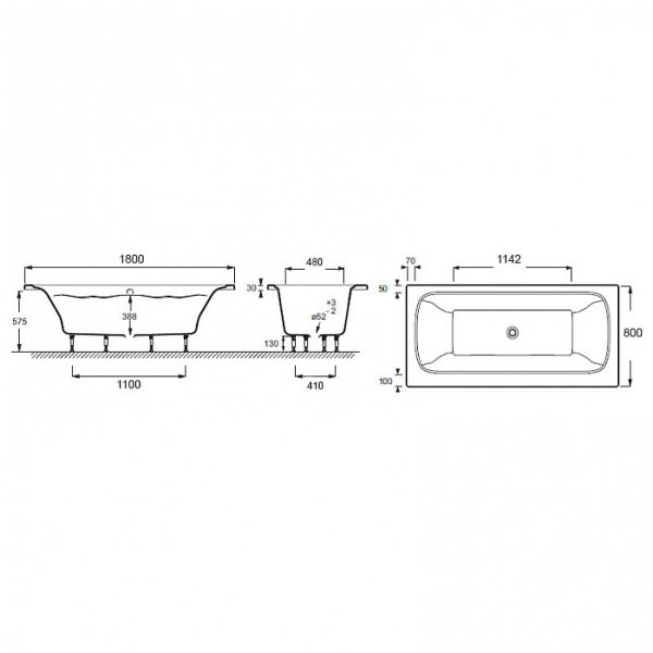 Ванна из искусственного камня Jacob Delafon Elite 180 x 80 E6D032-00