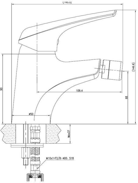 Смеситель для биде Aquanet Conte SD91384