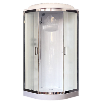 Душевая кабина Royal Bath RB90HK1-M-CH 90x90 см двери матовые задние стенки белые хром