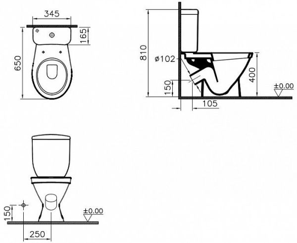Унитаз-компакт Norm Blanc 9837B099-7201 с микролифтом