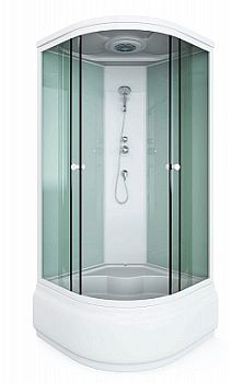 Душевая кабина Arcus Style S-22 90x90 см двери матовые фактурные задние стекла белые матовые