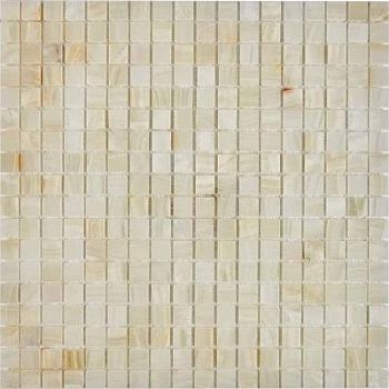PIX 200 White onyx, чип 15x15 мм, сетка 305х305х6 мм, Полированная PIX 200 White onyx, чип 15x15 мм, сетка 305х305х6 мм, Полированная