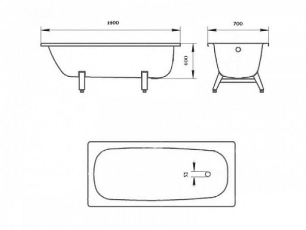 Стальная ванна Виз Donna Vanna DV-43901 140 см белая орхидея