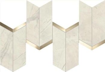 Calacatta Perla Mosaico Chevron Lappato 19.2x46.3